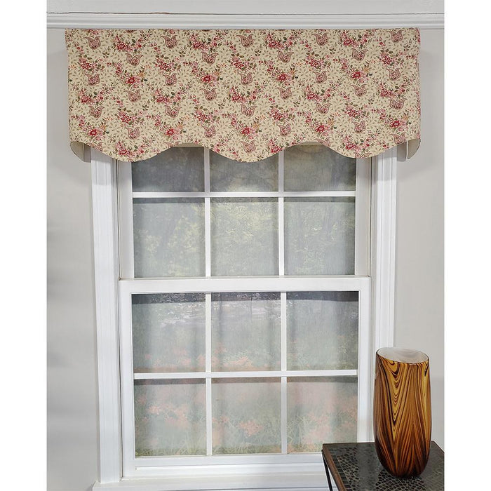 RLF Home Loulia Provance 3" Rod Pocket Lining Luxurious and Elegant Window Treatment Valance 50" x 15" Cream