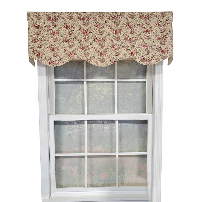 RLF Home Loulia Provance 3" Rod Pocket Lining Luxurious and Elegant Window Treatment Valance 50" x 15" Cream