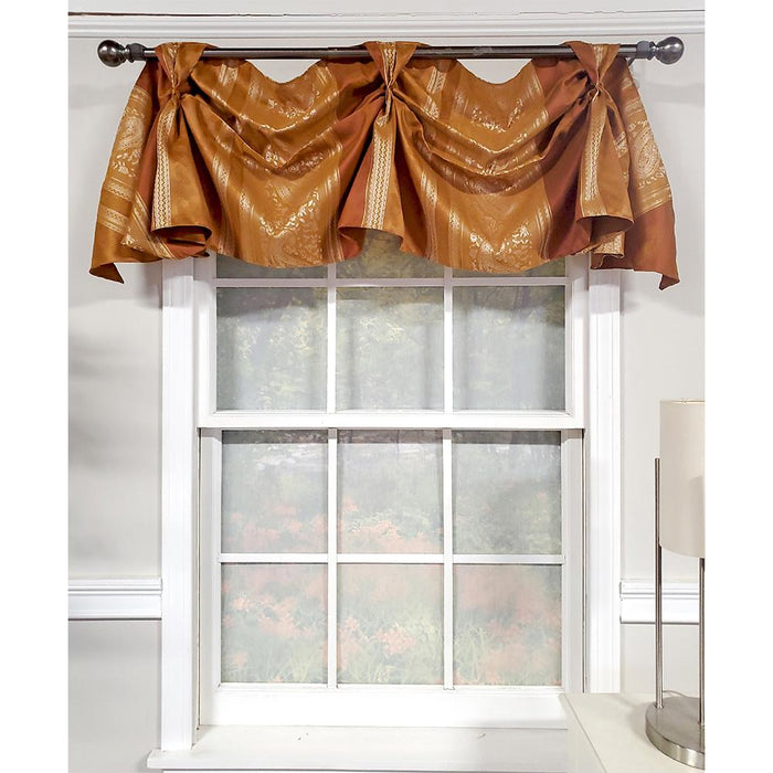 RLF Home Nikoleta Celebration Valance Hand Pleated Tabs Elegant Window Treatment Valance 36" x 18"