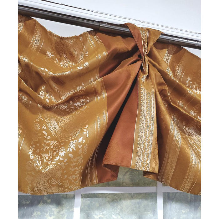 RLF Home Nikoleta Celebration Valance Hand Pleated Tabs Elegant Window Treatment Valance 36" x 18"