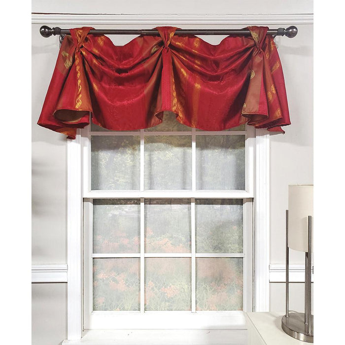 RLF Home Nikoleta Celebration Valance Hand Pleated Tabs Elegant Window Treatment Valance 36" x 18"