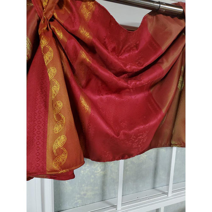 RLF Home Nikoleta Celebration Valance Hand Pleated Tabs Elegant Window Treatment Valance 36" x 18"