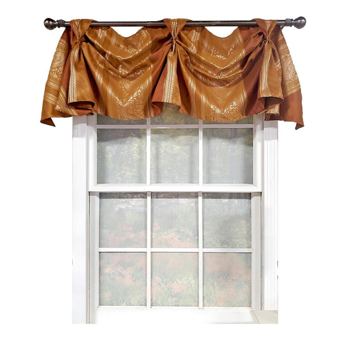 RLF Home Nikoleta Celebration Valance Hand Pleated Tabs Elegant Window Treatment Valance 36" x 18"