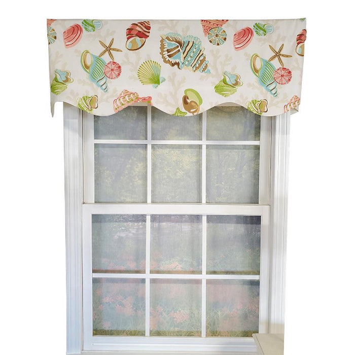 RLF Home Bay Beach Provance 3" Rod Pocket Lining Luxurious and Elegant Window Treatment Valance 50" x 15" Multi