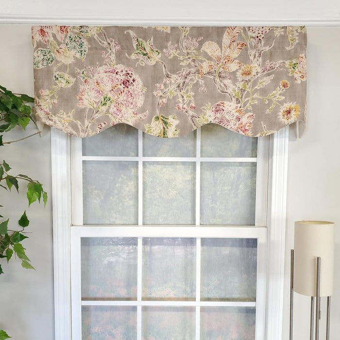RLF Home Monte Cristo Provance 3" Rod Pocket Lining Luxurious and Elegant Window Treatment Valance 50" x 15" Gray
