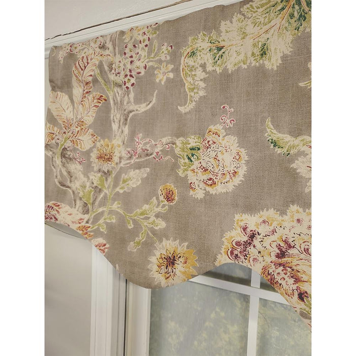 RLF Home Monte Cristo Provance 3" Rod Pocket Lining Luxurious and Elegant Window Treatment Valance 50" x 15" Gray