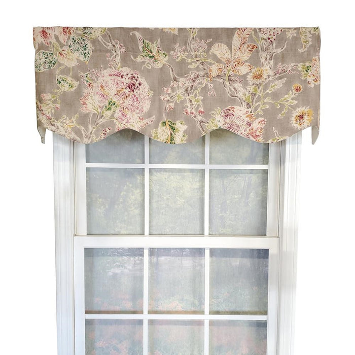 RLF Home Monte Cristo Provance 3" Rod Pocket Lining Luxurious and Elegant Window Treatment Valance 50" x 15" Gray