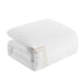 Chic Home Alexander Cotton Duvet Cover Set Solid White With Dual Stripe Embroidered Hotel Collection Bedding - Includes Two Pillow Shams - 3 Piece - Queen 92x96, Gold - Queen