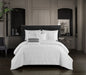 Chic Home Addison Comforter Set Jacquard Chevron Geometric Pattern Design Bedding White, King - King