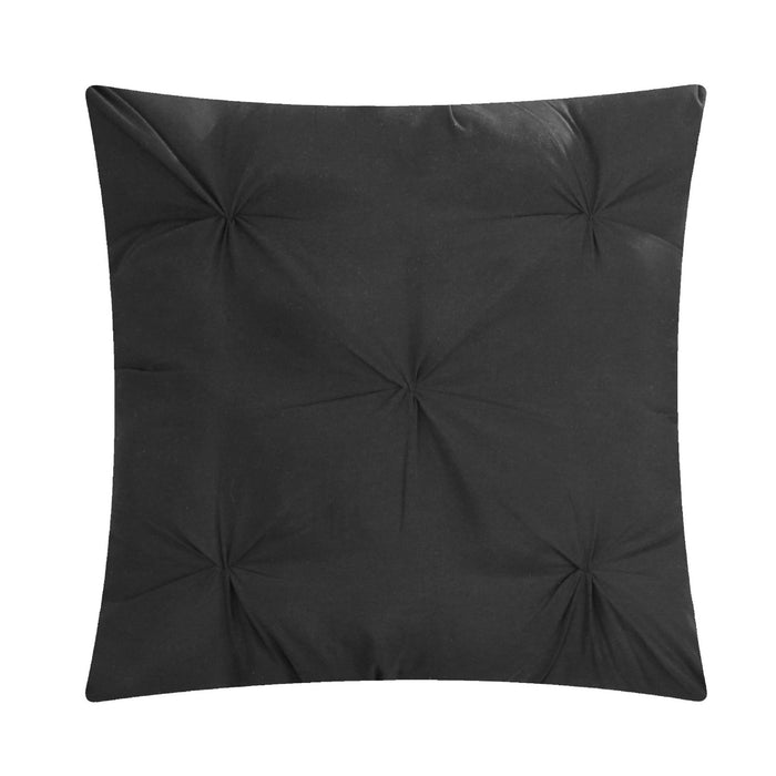 Chic Home Mycroft Pinch Pleated Ruffled Bed In A Bag Soft Microfiber Sheets 10 Pieces Comforter Decorative Pillows & Shams - King 104x90, Black - King