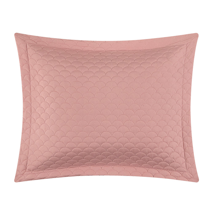 Chic Home Hortense Comforter And Quilt Set Hotel Collection Design Fish Scale Pattern Bedding Rose, Twin - Twin