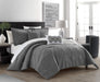 Chic Home Adaline Comforter Set Embroidered Design Bedding - Decorative Pillows Shams Included - 5 Piece - Queen 90x92", Grey - Queen