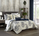 Chic Home Safira Quilt Set Contemporary Two-Tone Paisley Print Bedding - Decorative Pillows Shams Included - 5-Piece - King 104x90", Navy - King