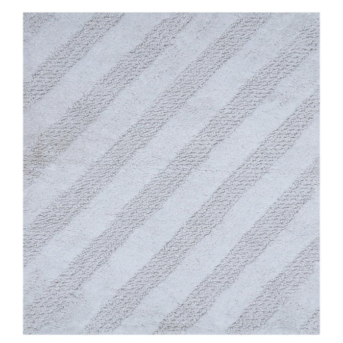 Unique Stripe Honeycomb Sculptured Bath Rug  Made Soft Plush Cotton  Super Soft The Touch 21" X 34"  White - 21" X 34"
