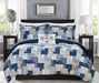 Chic Home Utopia 4 Piece Reversible Duvet Cover Set Patchwork Bohemian Paisley Print Design Bedding Queen Blue - Queen