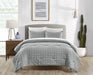 Chic Home Jessa Comforter Set Washed Garment Technique Geometric Square Tile Pattern Bed In A Bag Bedding - Sheets Pillowcase Pillow Sham Included - 5 Piece - Twin 68x90", Grey - Twin