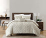 Chic Home Bradley Comforter Set Diamond Pinch Pleat Pattern Design Bedding - Decorative Pillow Shams Included - 4 Piece - Queen 90x92", Beige - Queen