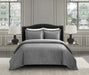 NY&C Home Wafa 7 Piece Velvet Quilt Set Diamond Stitched Pattern Bed In A Bag Bedding - Sheets Pillowcases Pillow Shams Included, King, Grey - King