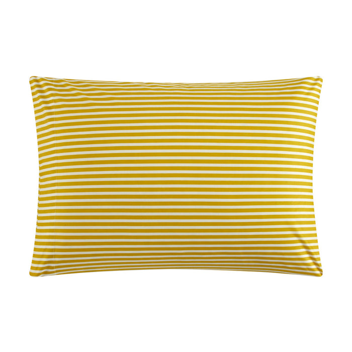 NY&C Home Gibson 9 Piece Comforter Set Striped Hotel Collection Design Bed In A Bag Bedding - Sheets Pillowcases Decorative Pillows Shams Included, Queen, Yellow - Queen