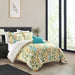 Chic Home Blaire 4 Piece Comforter Set Reversible Hand Painted Floral Print Design Bedding Queen Multi-color - Queen