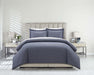 Chic Home Laurel Duvet Cover Set Graphic Herringbone Pattern Print Design Bed In A Bag Bedding - Sheets Pillowcases Pillow Shams Included - 7 Piece - King 104x90", Navy - King