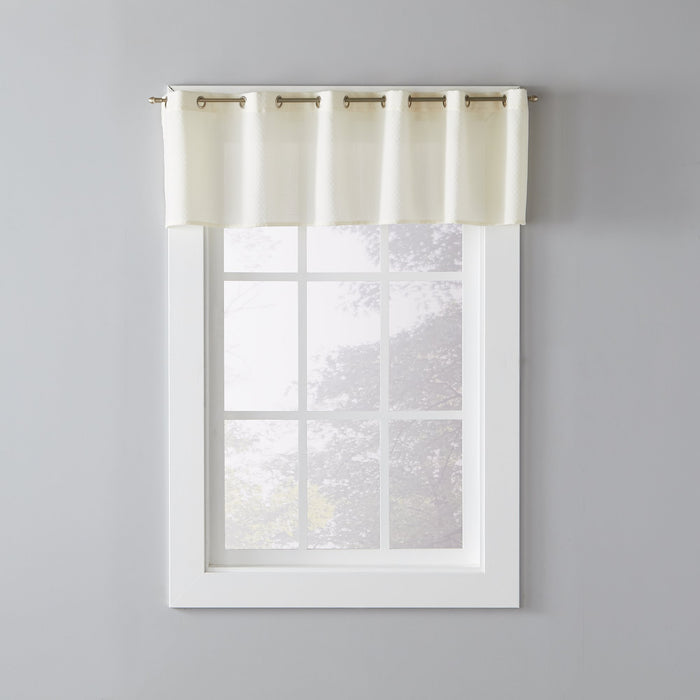 Saturday Knight Ltd Trio 3D Woven Triangle Window Valance - 57x13", Ivory - Ivory