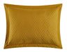 NY&C Home Marling 7 Piece Quilt Set Contemporary Geometric Diamond Pattern Bed In A Bag Bedding - Sheets Pillowcases Pillow Shams Included, Queen, Gold - Queen
