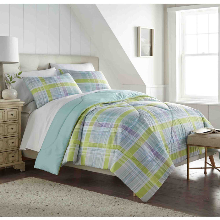Seersucker Comforter Set, King, Summer Plaid - King,Summer Plaid
