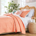 Greenland Home Fashions Palm Coast Finely Stitched Quilt Set Classic Solid Color Style 3-Piece King/California King Coral - King/California King