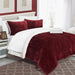 Chic Home Roald Micro Mink Ruffled Pinch Plead Pintuck Sherpa Lined Ultra Plush BIB 7 Pieces Comforter Sheet Set & Decorative Shams-King 104x92, Burgundy - King