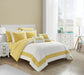 NY&C Home Gibson 9 Piece Comforter Set Striped Hotel Collection Design Bed In A Bag Bedding - Sheets Pillowcases Decorative Pillows Shams Included, King, Yellow - King