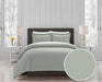 Chic Home Morgan Duvet Cover Set Contemporary Two Tone Striped Pattern Bedding - Pillow Shams Included - 3 Piece - Queen 90x90", Green - Queen