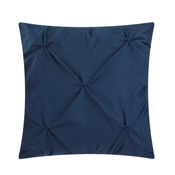 Chic Home Mycroft Pinch Pleated Ruffled Bed In A Bag Soft Microfiber Sheets 10 Pieces Comforter Decorative Pillows & Shams - King 104x90, Navy - King