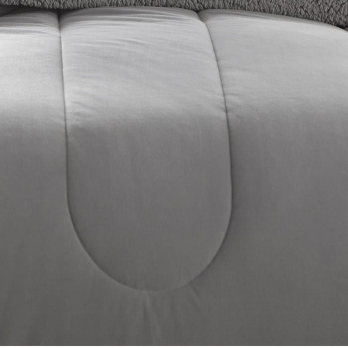 Micro Flannel Reverse to Sherpa Comforter Set, Twin, Greystone - Twin,Greystone