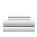 NY&C Home Samara 4 Piece Sheet Set Super Soft Unique Striped Pattern Print Design – Includes 1 Flat, 1 Fitted Sheet, and 2 Pillowcases, King, Grey - Gray