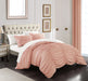 Chic Home Kaiah 7 Piece Comforter Set Contemporary Striped Ruched Ruffled Design Sheet Set Pillowcases Pillow Shams Included King Coral - King