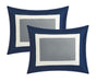 Chic Home Kavalier Color Block Geometric Pattern Design Hotel Collection Sheets 10 Pieces Comforter Decorative Pillows & Shams - King 104x90, Navy - King