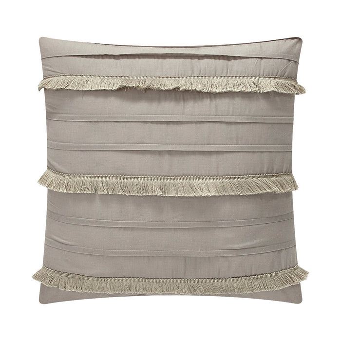NY&C Home Artista 9 Piece Cotton Blend Comforter Set Jacquard Geometric Pattern Design Bed In A Bag Bedding - Sheets Pillowcases Decorative Pillows Shams Included, King, Taupe - King