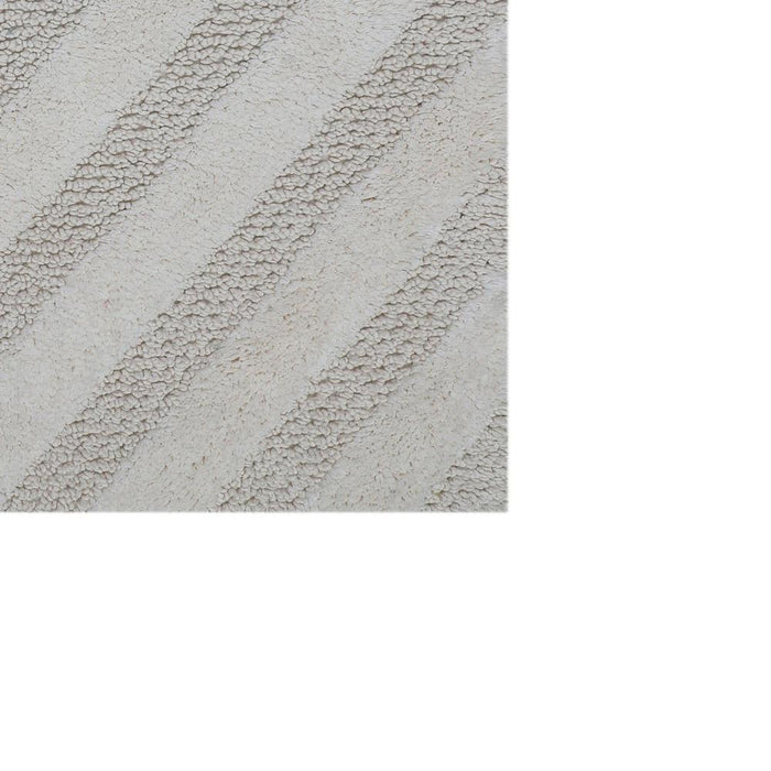 Unique Stripe Honeycomb Sculptured Bath Rug Is Made Soft Plush Cotton Is Super Soft The Touch 21" X 34" Ivory - 21" X 34"