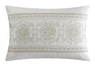 NY&C Home Davina 5 Piece Comforter Set Geometric Hexagonal Pattern Design Bedding - Decorative Pillows Shams Included, King, Beige - King