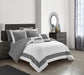 NY&C Home Gibson 7 Piece Comforter Set Striped Hotel Collection Design Bed In A Bag Bedding - Sheets Decorative Pillows Pillowcase Sham Included, Twin, Black - Black