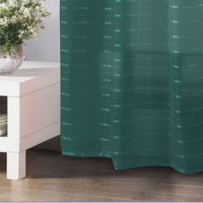 RT Designers Collection Wanda Box Voile Light Filtering One Grommet Curtain Panel 54" x 90" Teal