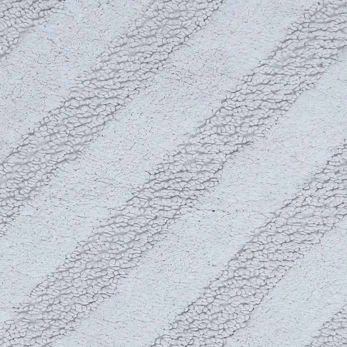 Unique Stripe Honeycomb Sculptured Bath Rug  Made Soft Plush Cotton  Super Soft The Touch 24" X 40" White - 24" X 40"