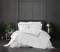 Chic Home Ella Cotton Duvet Cover Set Solid White Dual Stripe Embroidered Border Zig-Zag Details Hotel Collection Bedding - Includes Two Pillow Shams - 3 Piece - King 106x96, Black - King