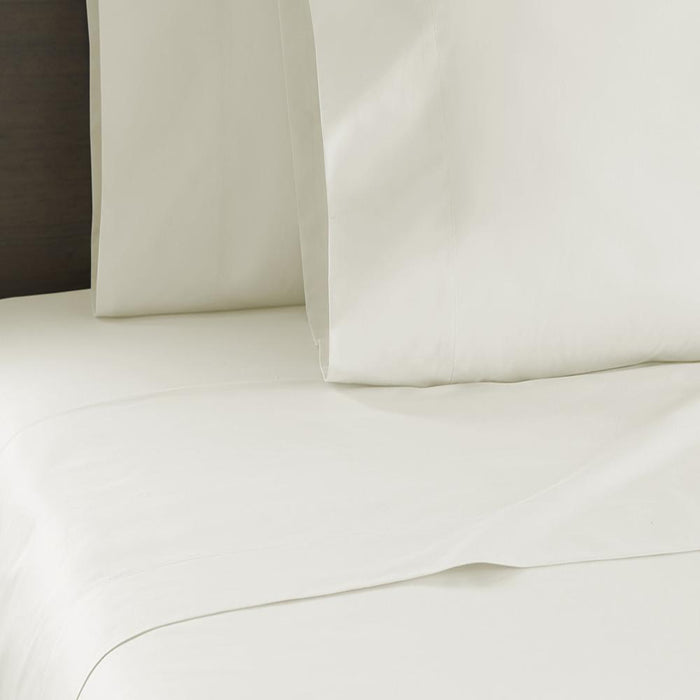 250 Thread Count Cotton Percale Sheet Set, Queen, Alabaster - Queen,Alabaster