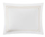 Chic Home Alford Organic Cotton Duvet Cover Set Solid White With Dual Stripe Embroidered Border Hotel Collection Bedding - Includes Two Pillow Shams - 3 Piece - King 106x96, Gold - King