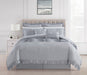 Chic Home Yvette Comforter Set Ruffled Pleated Flange Border Design Bed In A Bag Grey, King - King