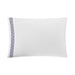 Chic Home Crete Cotton Comforter Set Solid White With Dual Stripe Embroidered Border Zig-Zag Details Hotel Collection Bedding - Includes Decorative Pillow Shams - 4 Piece - King 106x96, Navy - King