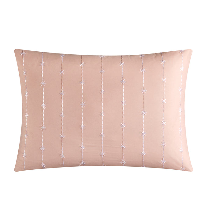 Chic Home Kensley Comforter Set Washed Crinkle Ruffled Flange Border Design Bedding Blush, King - King
