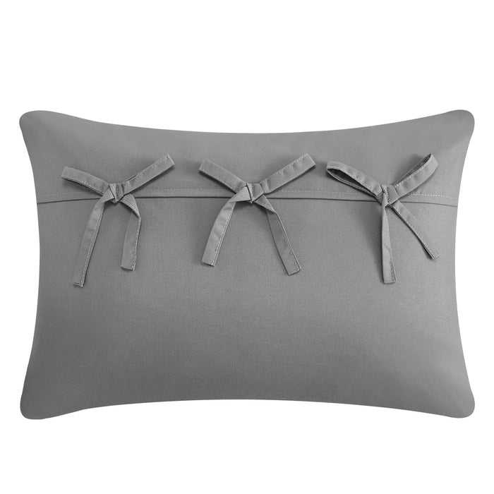 Chic Home Brice Comforter Set Pleated Embroidered Design Bedding - Decorative Pillows Shams Included - 5 Piece - King 104x92", Grey - King